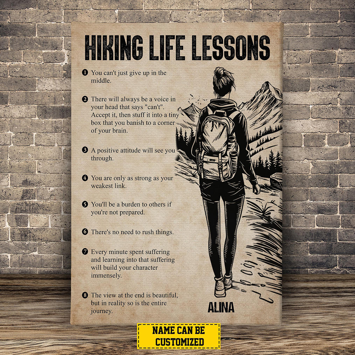 Personalized Hiking Life Lessons Poster / Canvas - Custom Gift For Hiking Lovers
