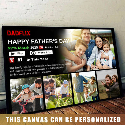 Personalized Dadflix Movie Canvas / Poster - Father’s Day Gift for Dad