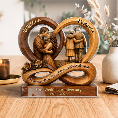 Plaque material and size view - Personalized 50Th Anniversary Gift