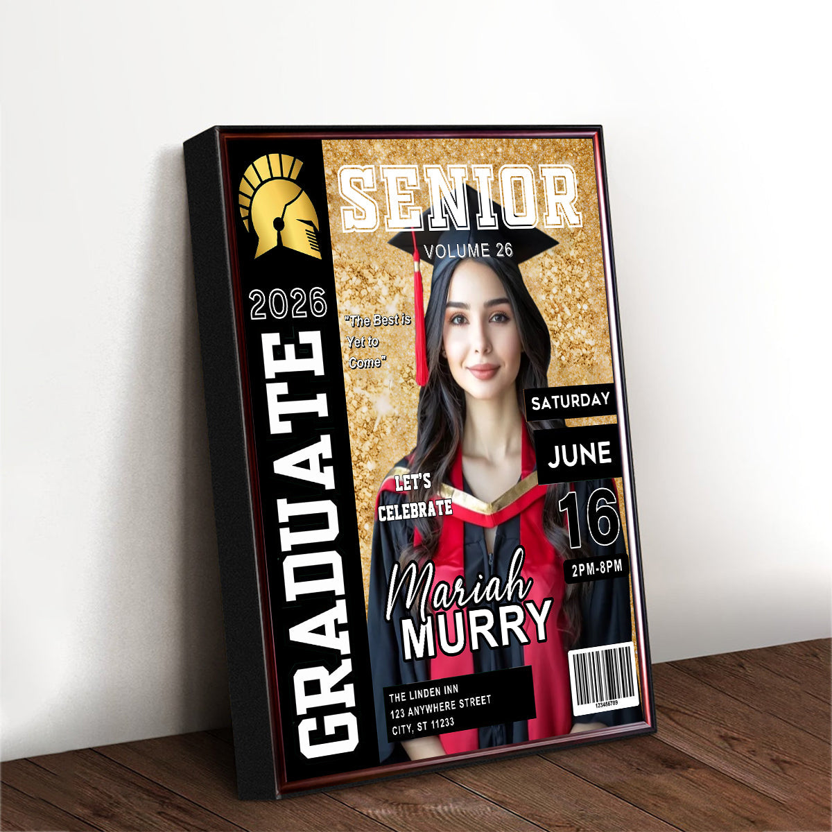 Personalized Graduation Magazine Cover Canvas / Poster - New Graduate Gift for Him or Her