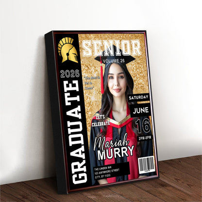 Personalized Graduation Magazine Cover Canvas / Poster - New Graduate Gift for Him or Her