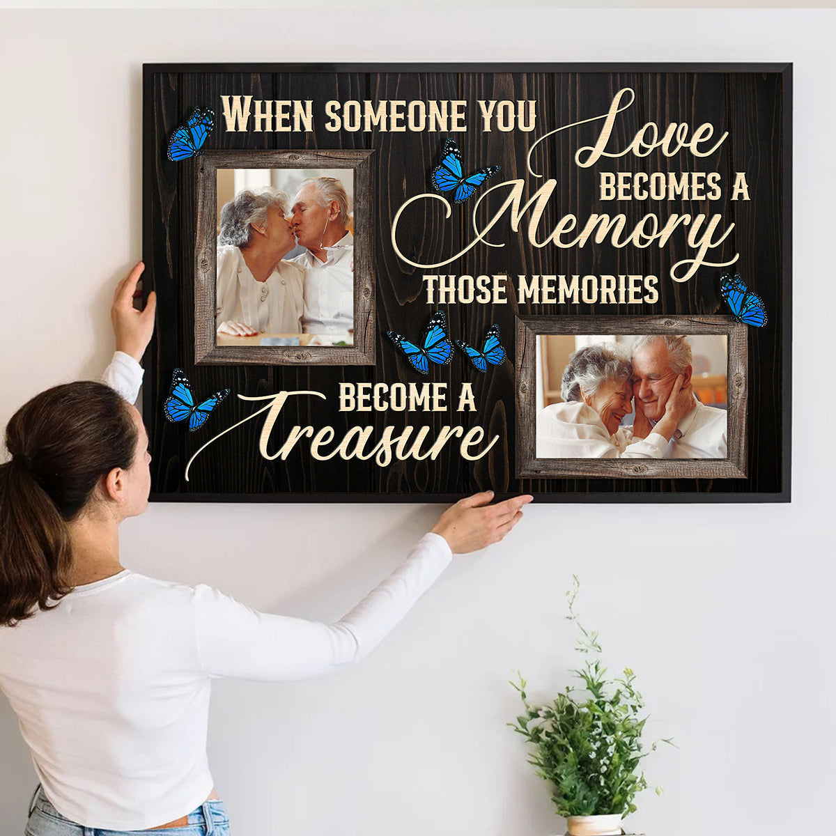 When Someone You Love Becomes A Memory - Personalized Customized Family Memorial Canvas / Poster