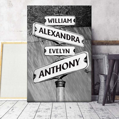 Personalized Customized Street Sign Canvas / Poster - Custom Wall Art Gift For Family