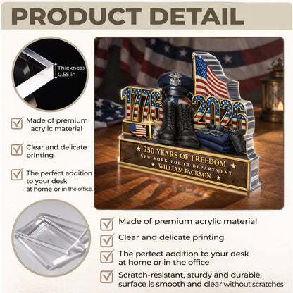 Personalized Acrylic Block Plaque - 250 Years Of Freedom 1776–2026