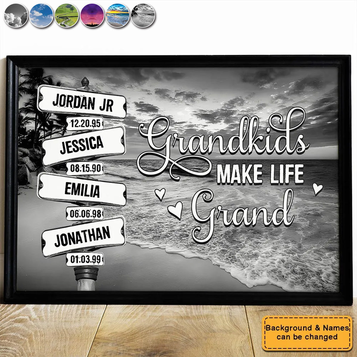 Personalized Street Signs With Grandkids Names Poster / Canvas - Custom Gift For Grandma