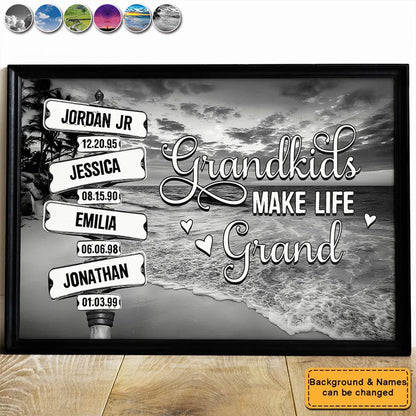Personalized Street Signs With Grandkids Names Poster / Canvas - Custom Gift For Grandma