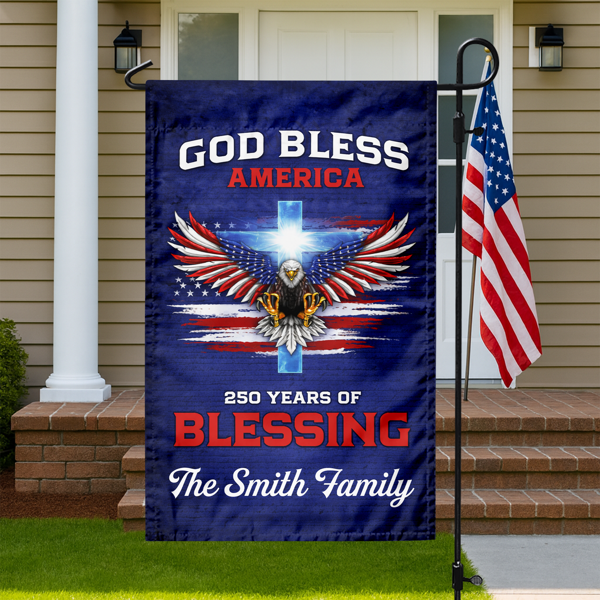 250 Years Of Blessing - Personalized 250th Anniversary USA Patriotic Garden Flag