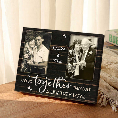 Together They Built A Life They Love - Personalized Custom Couple Photo Canvas / Poster