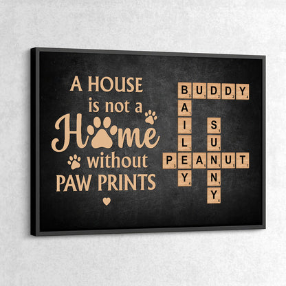 A House Is Not A Home Without Paw Prints - Personalized Custom Pet Lover’s Poster / Canvas