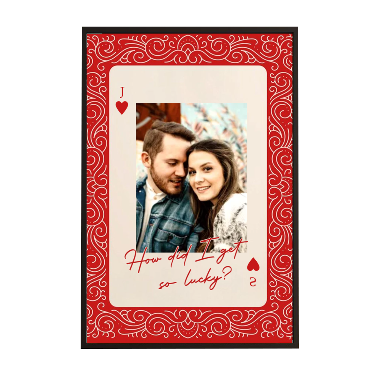 How Luck We Are - Personalized King And Queen Custom Couples Photo Poster / Canvas