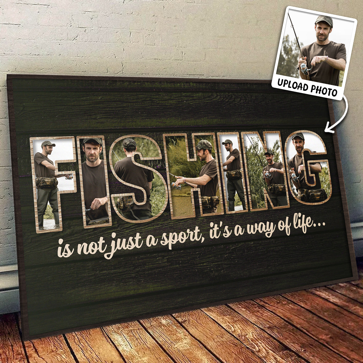 Personalized Custom Fishing Photo Canvas / Poster - Gift For Fishing Lovers
