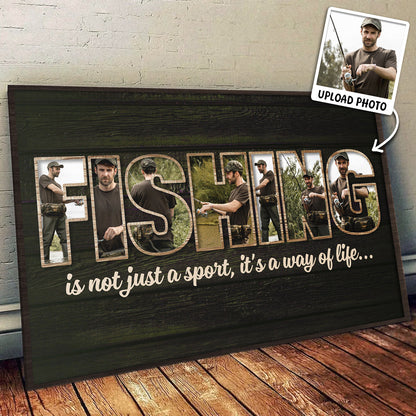 Personalized Custom Fishing Photo Canvas / Poster - Gift For Fishing Lovers
