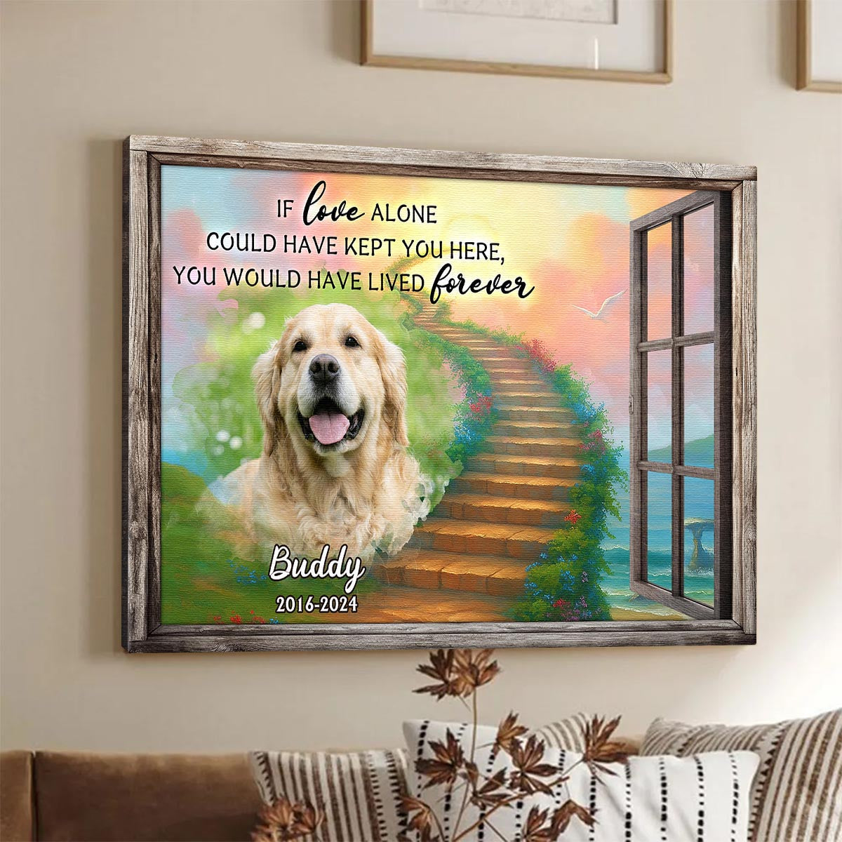 Personalized Custom Photo If Love Could Have Kept You Here Canvas / Poster - Customized Memorial Gift For Pet Lovers