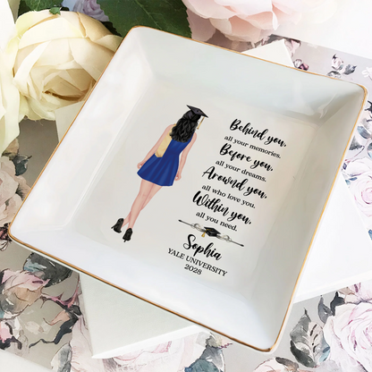 Personalized Graduation Jewelry Dish - Class of 2026 Gift for Her