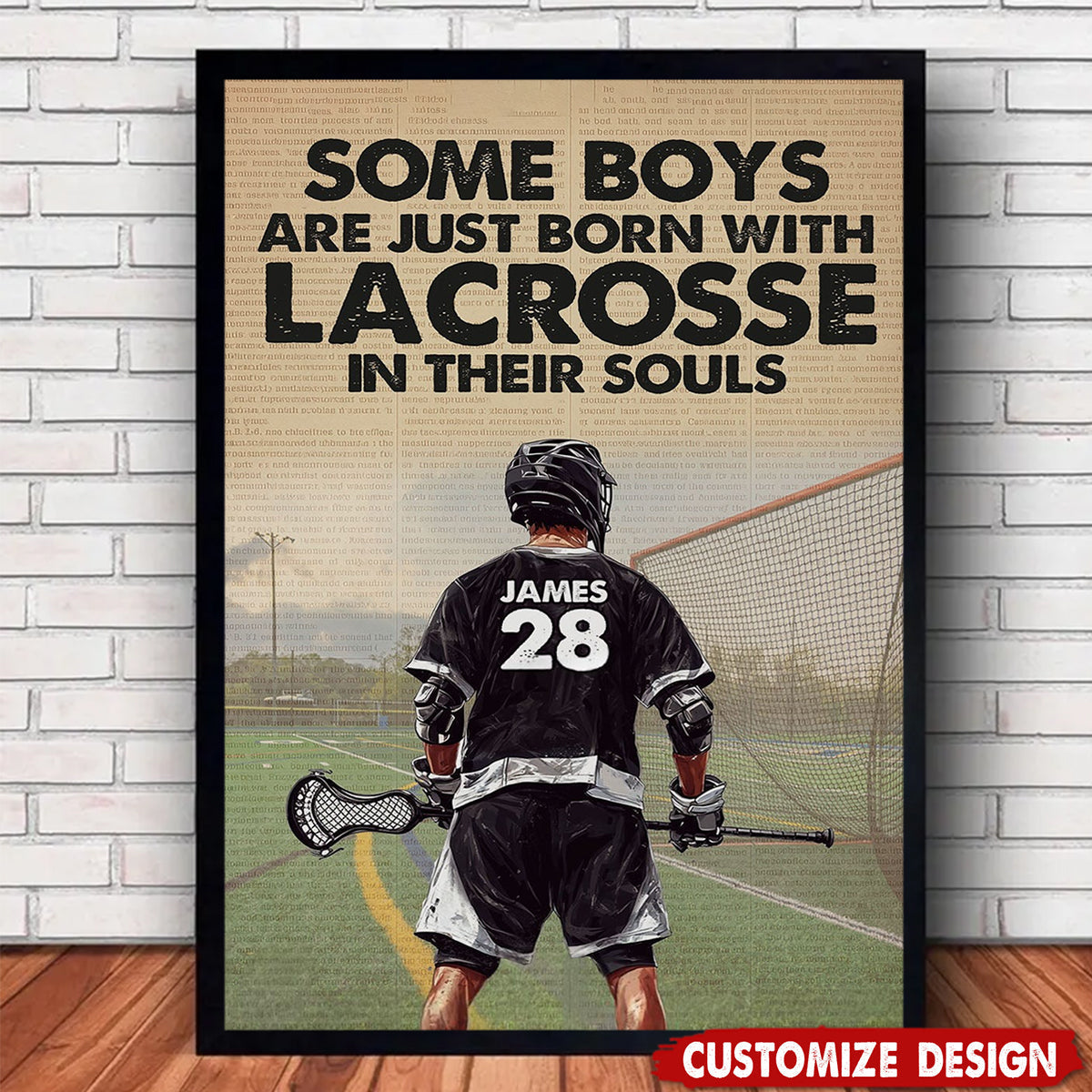 “Born With Lacrosse In Their Souls” Poster / Canvas - Personalized Gift for Boys & Players