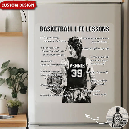 Personalized Basketball Life Lessons Decal - Custom Gift for Players & Fans