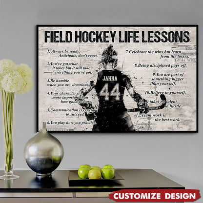 Personalized Field Hockey Life Lessons Poster / Canvas - Gift For Field Hockey Lovers