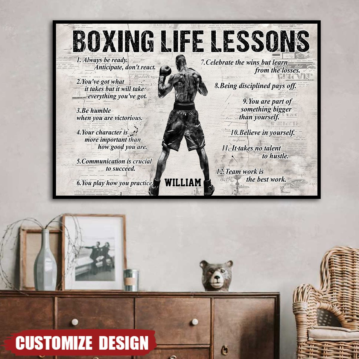 Personalized Boxing Life Lessons Poster / Canvas - Gift For Boxing Lovers