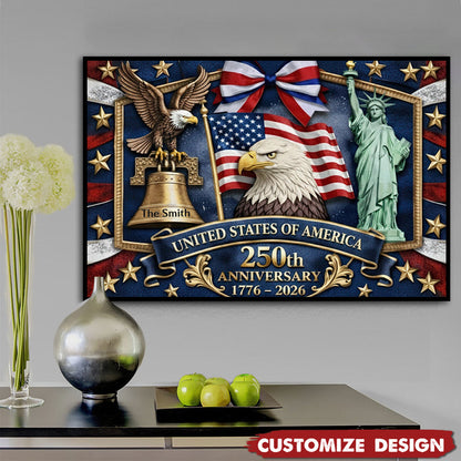 USA 250th Anniversary - Personalized Custom Patriot Poster / Canvas
