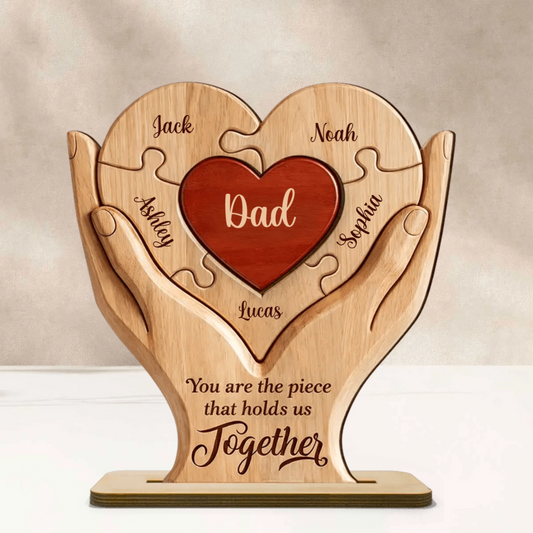 You are the Piece That Holds Us Together - Personalized Puzzle Piece Wooden Plaque