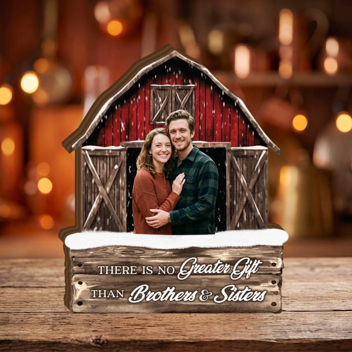 Custom Photo And Quote Wooden block - Personalized Gift For Family
