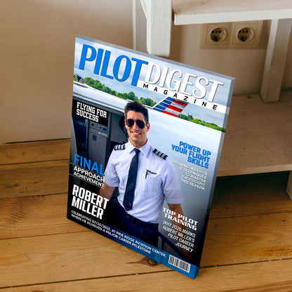 Personalized Custom Pilot Digest Magazine Cover Canvas / Poster – A Unique Gift for Pilots