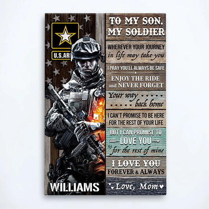 To My Soldier, I Love You Forever And Always - Custom Poster / Canvas Gift for Military Parents