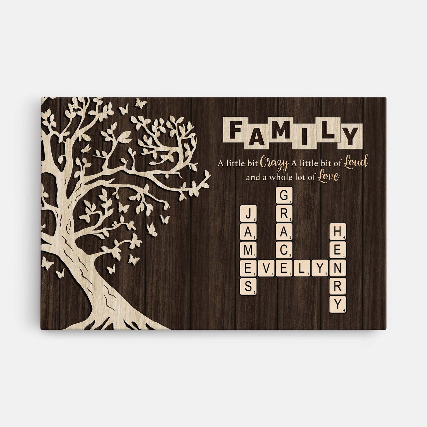 Personalized Family Canvas / Poster - Family Name Crossword Wall Art