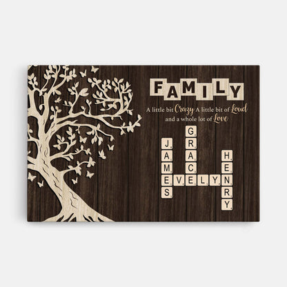 Personalized Family Canvas / Poster - Family Name Crossword Wall Art
