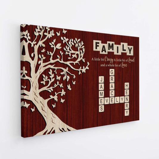 Personalized Family Canvas / Poster - Family Name Crossword Wall Art