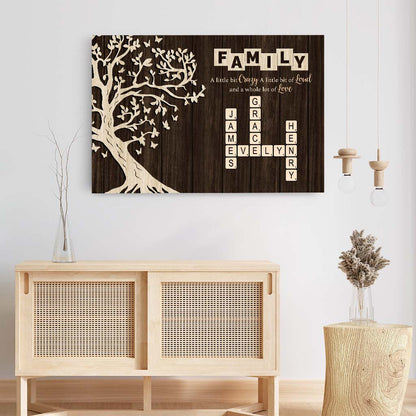 Personalized Family Canvas / Poster - Family Name Crossword Wall Art