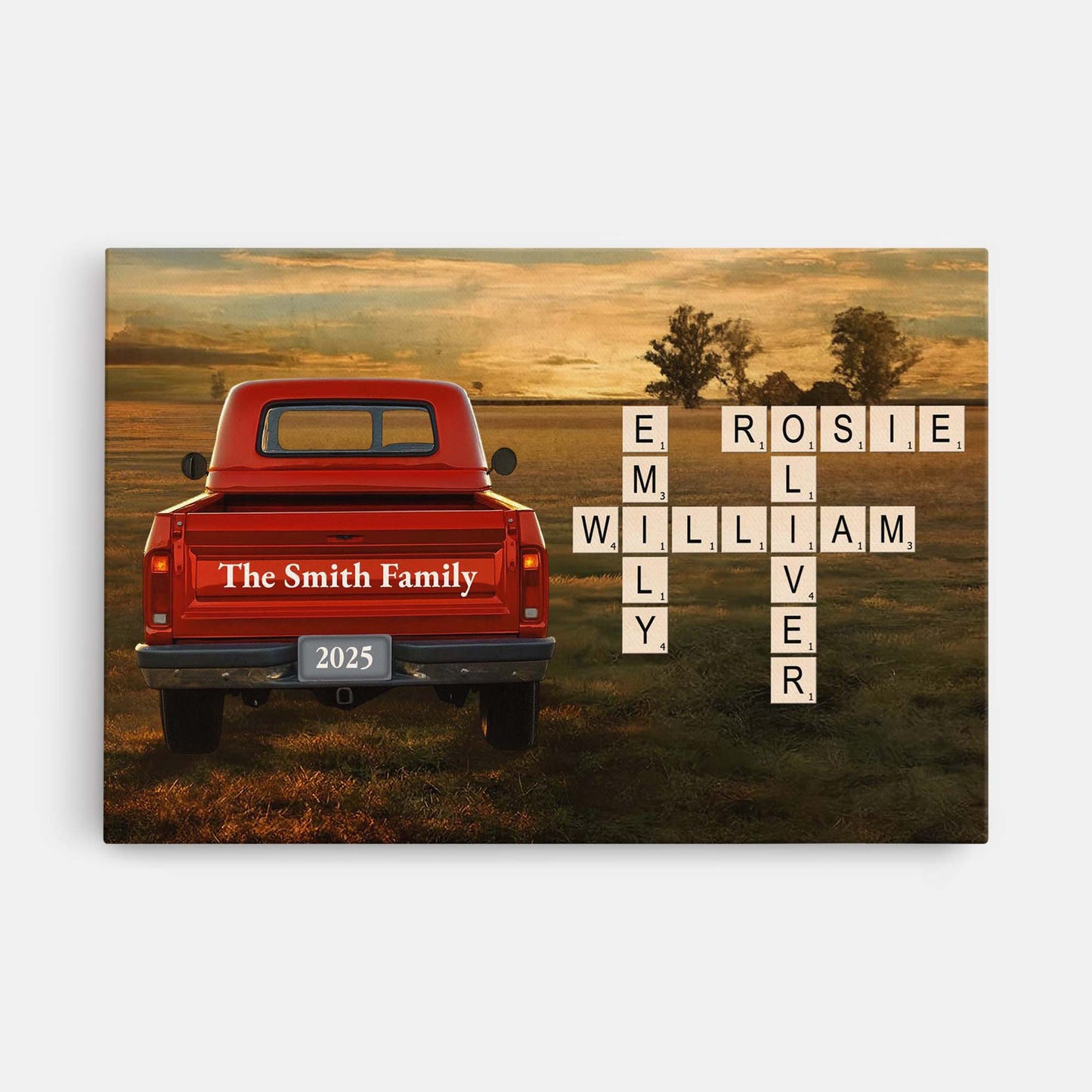 Personalised Family Crossword Canvas / Poster - Custom Name Art Print