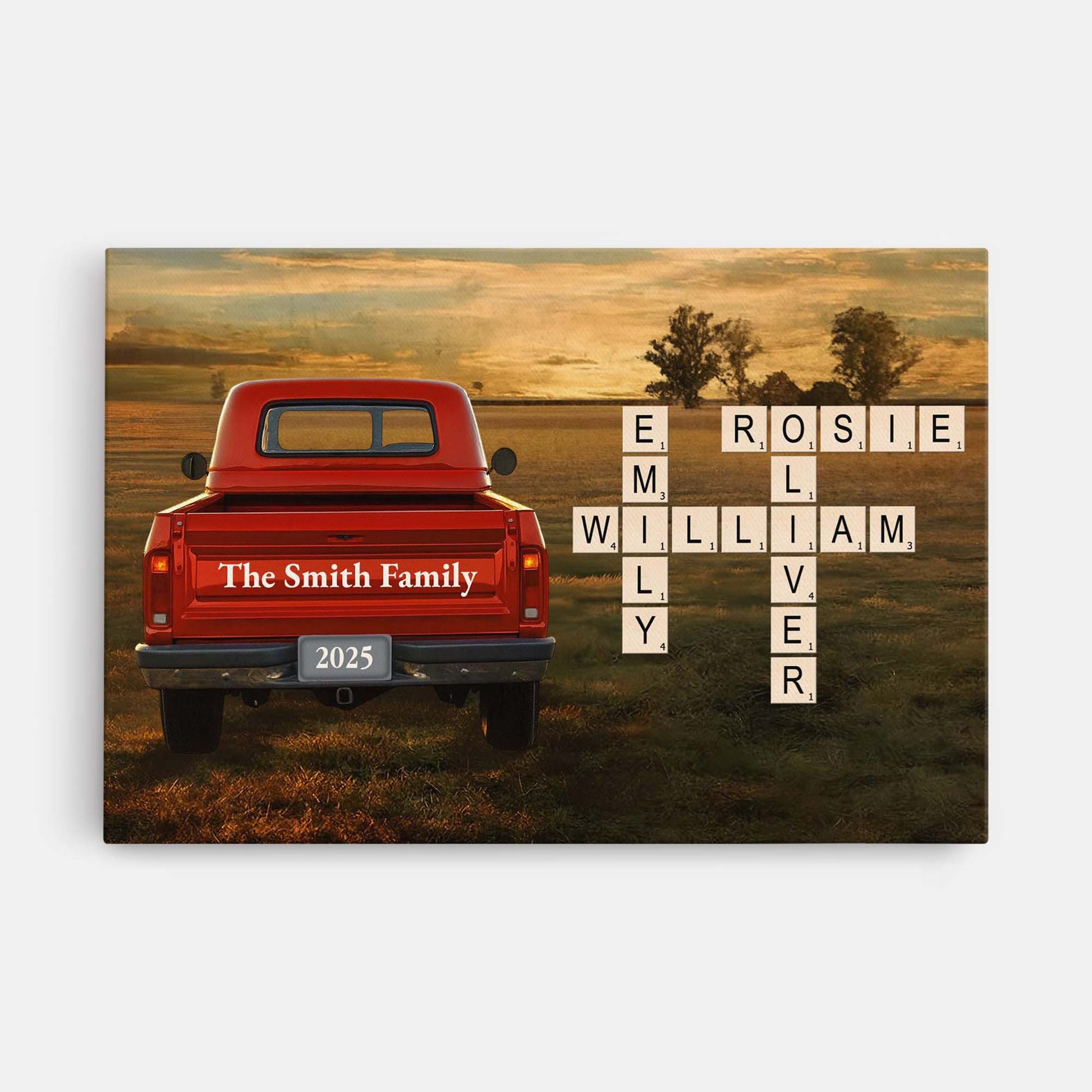 Personalised Family Crossword Canvas / Poster - Custom Name Art Print