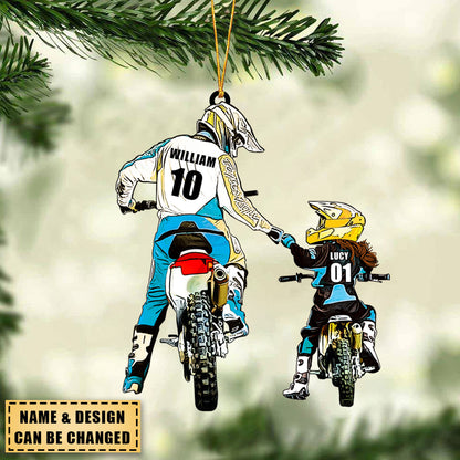Personalized Motocross Ornament - Custom Name & Number Gift