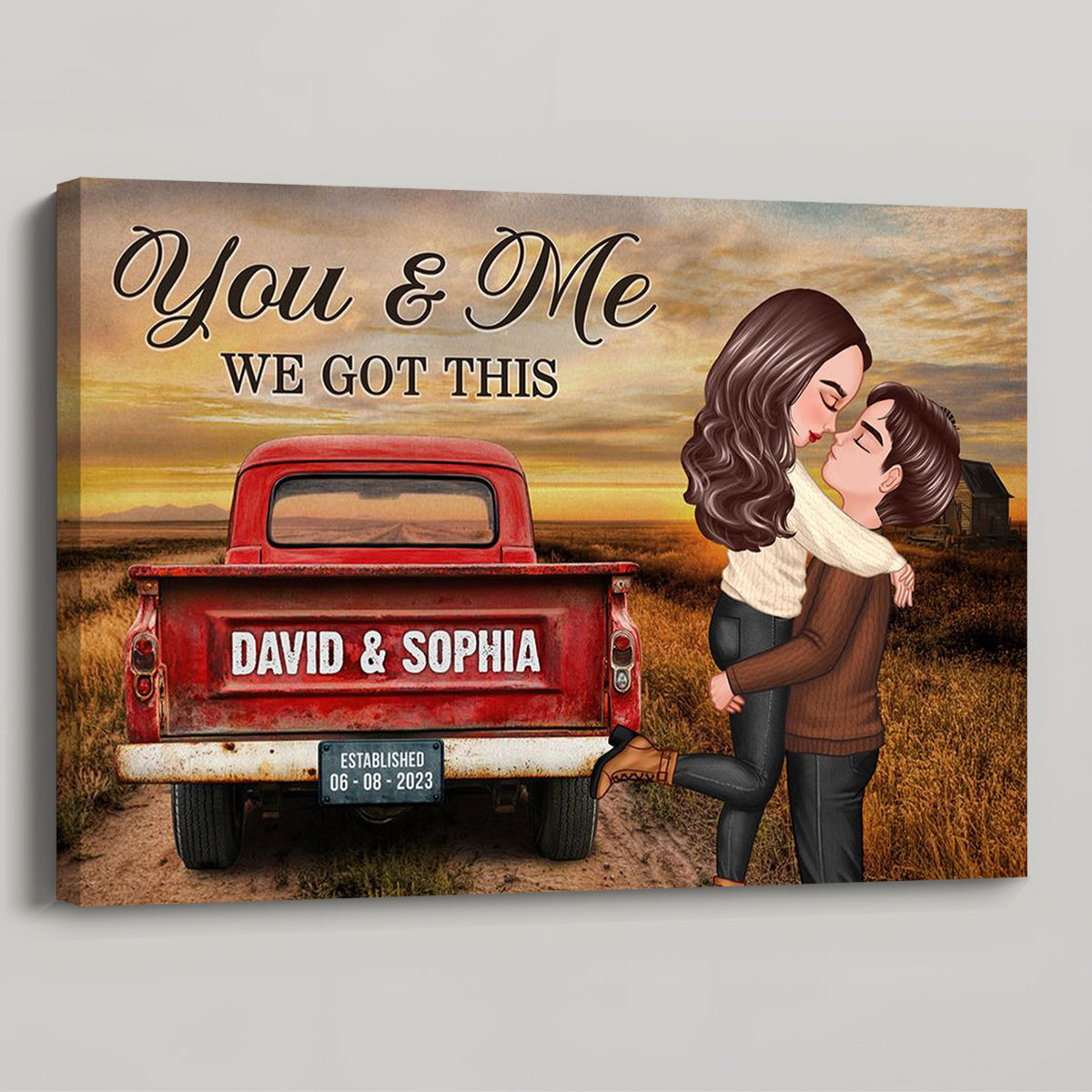 Personalized 'God Knew My Heart Needed You' Couple Anniversary Canvas / Poster