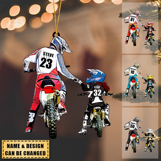 Personalized Motocross Ornament - Custom Name & Number Gift