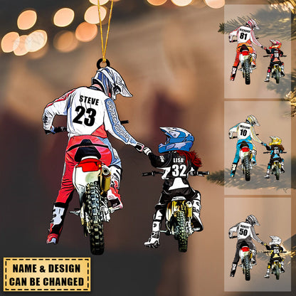 Personalized Motocross Ornament - Custom Name & Number Gift