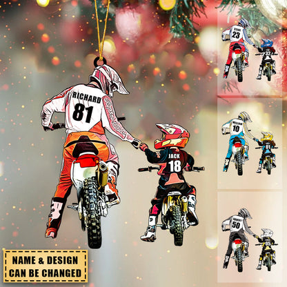 Personalized Motocross Ornament - Custom Name & Number Gift