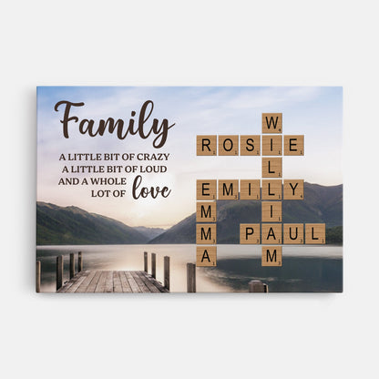 Personalised Family Crossword Canvas / Poster - Custom Names Art Print