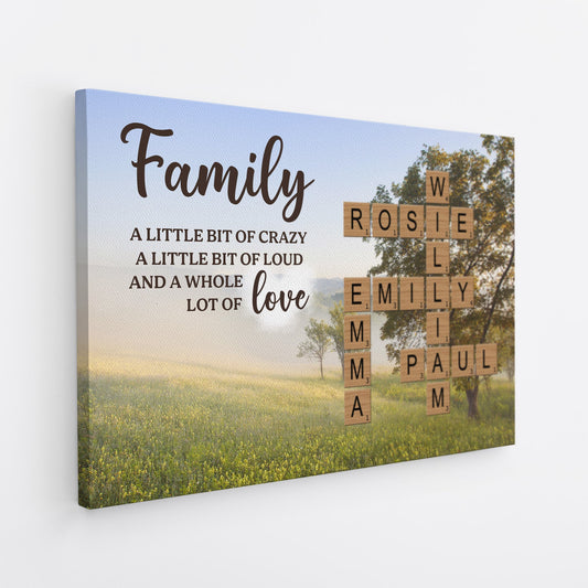Personalised Family Crossword Canvas / Poster - Custom Names Art Print