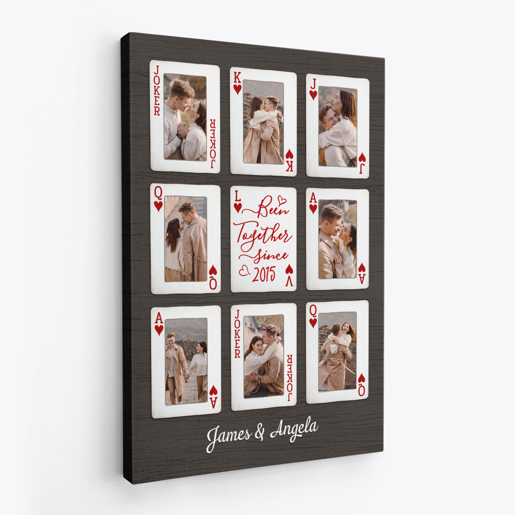 Personalized Lucky In Love Photo Canvas / Poster - Custom Gifts For Couples