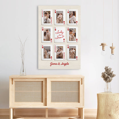 Personalized Lucky In Love Photo Canvas / Poster - Custom Gifts For Couples