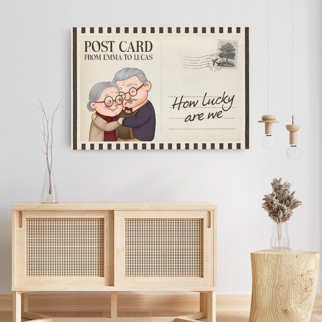 How Lucky Are We - Personalized Canvas / Poster Gifts For Couples