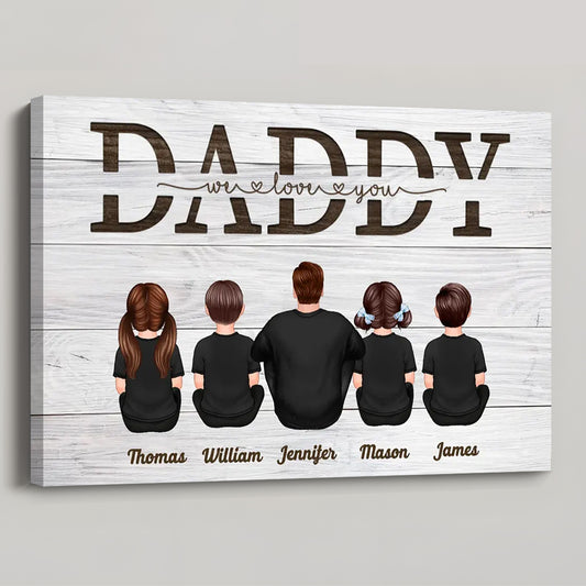 Personalized 'We Love You Daddy' Canvas Art - Heartfelt Gift for Dad