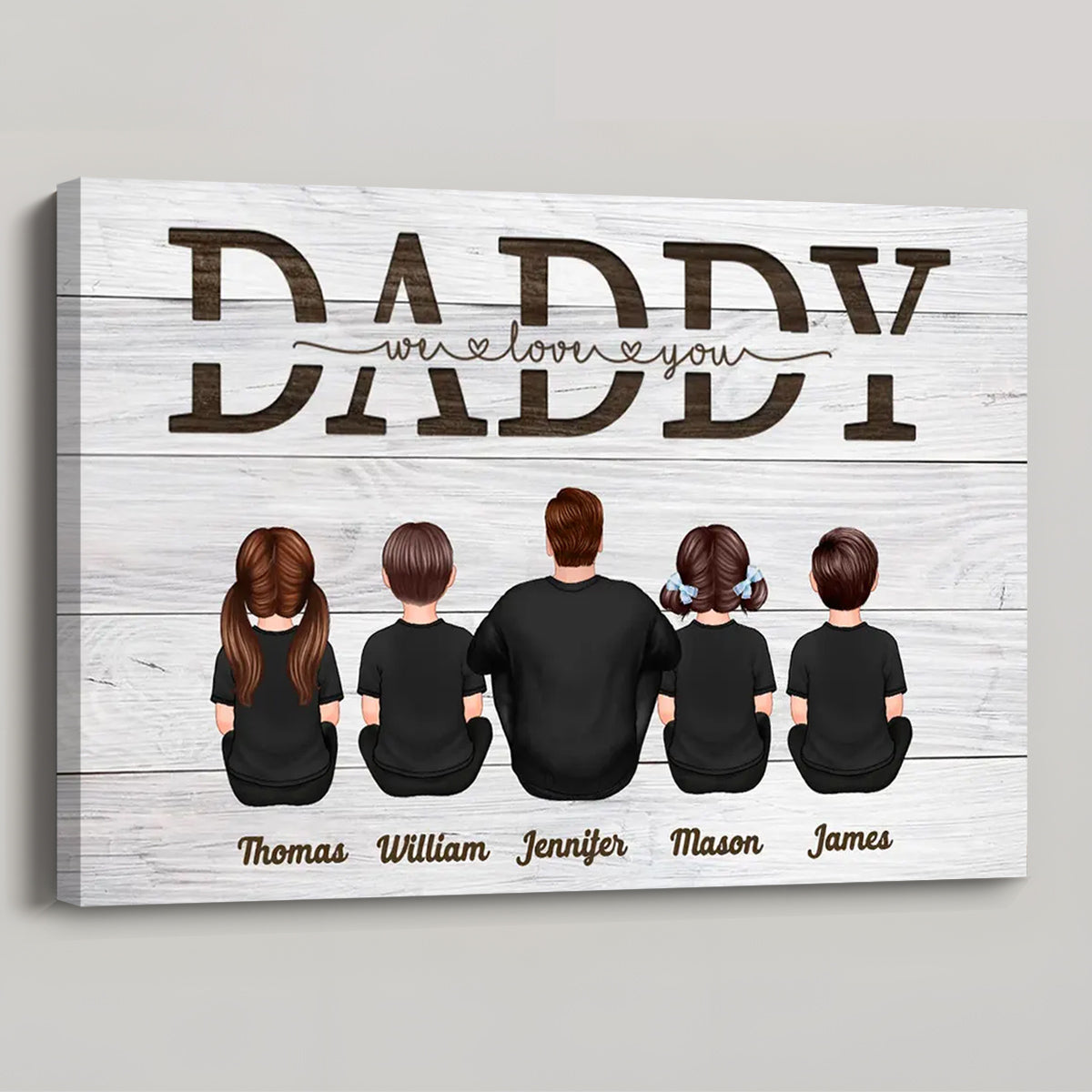 Personalized 'We Love You Daddy' Canvas Art - Heartfelt Gift for Dad