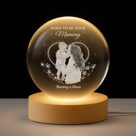 Personalised Photo Crystal Ball Lamp - Custom Gift For New Mum