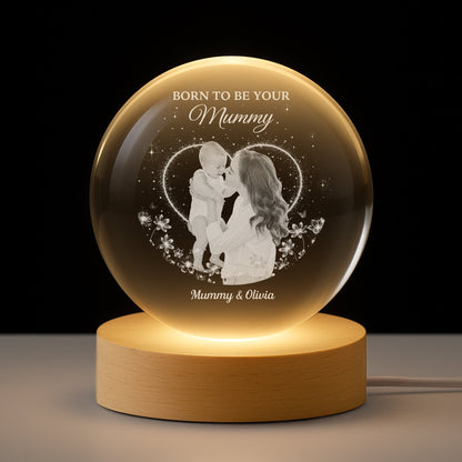 Personalised Photo Crystal Ball Lamp - Custom Gift For New Mum