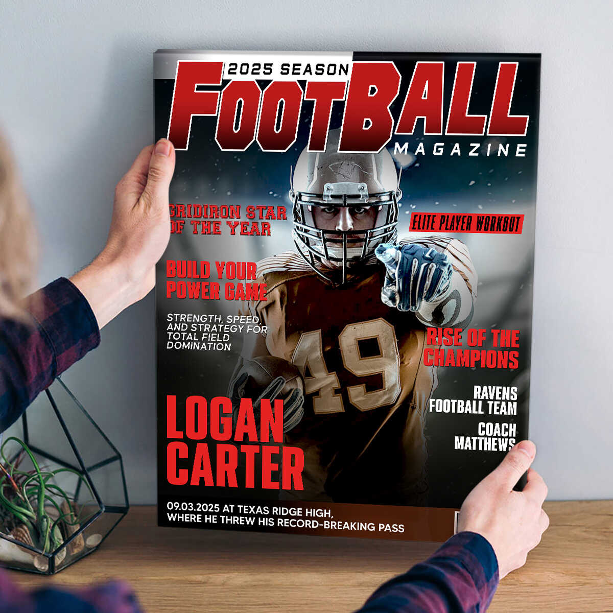 Personalized Custom Football Magazine Cover - Unique Gifts For Football Player