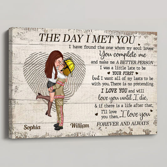 Personalized 'The Day I Met You' Couple Canvas - Custom Anniversary Gift