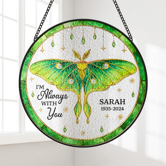 Butterfly Stained Glass Suncatcher - Personalized Memorial Gift for Loss of Mom or Dad